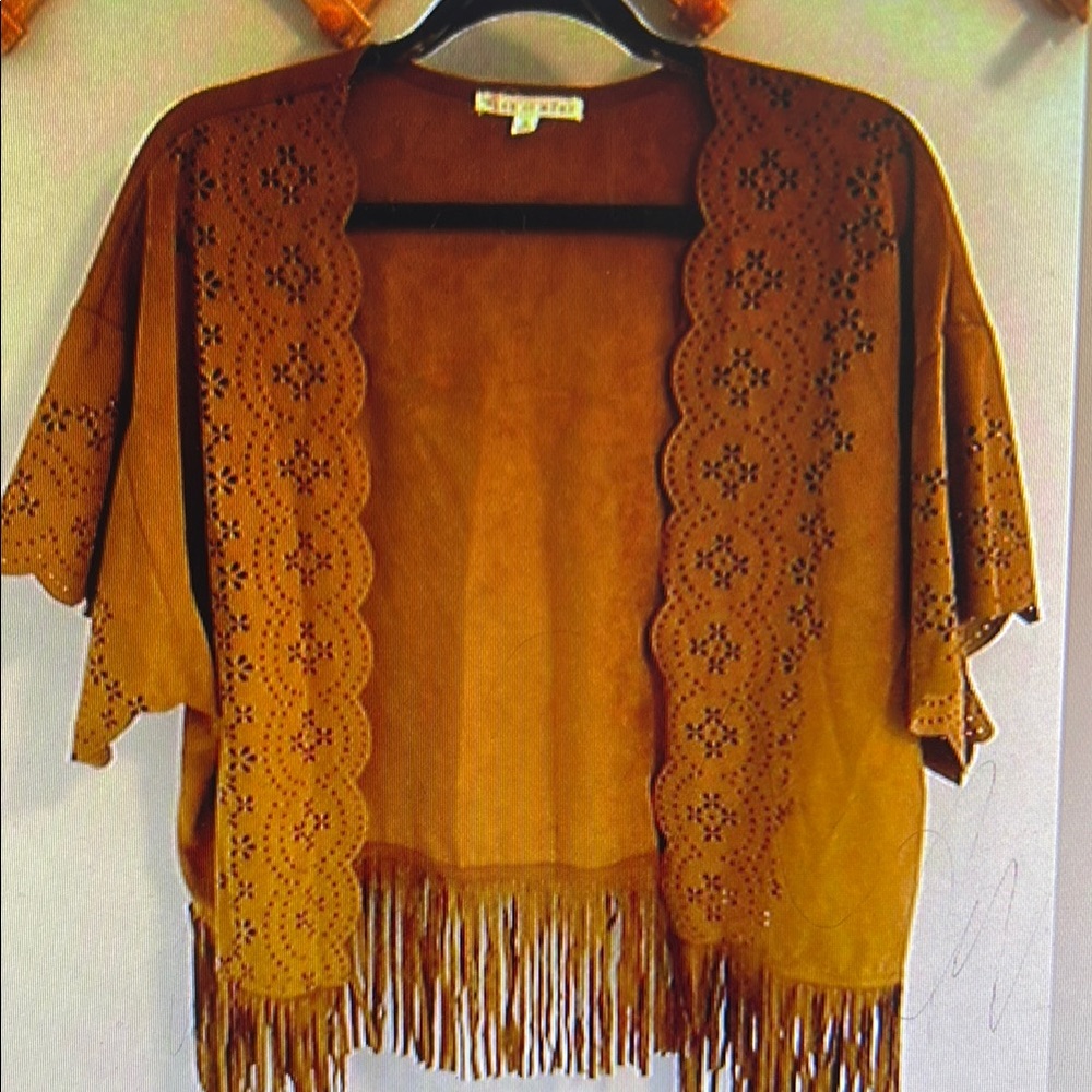 Taylor & Sage Brown Suede Cardigan size small oversized